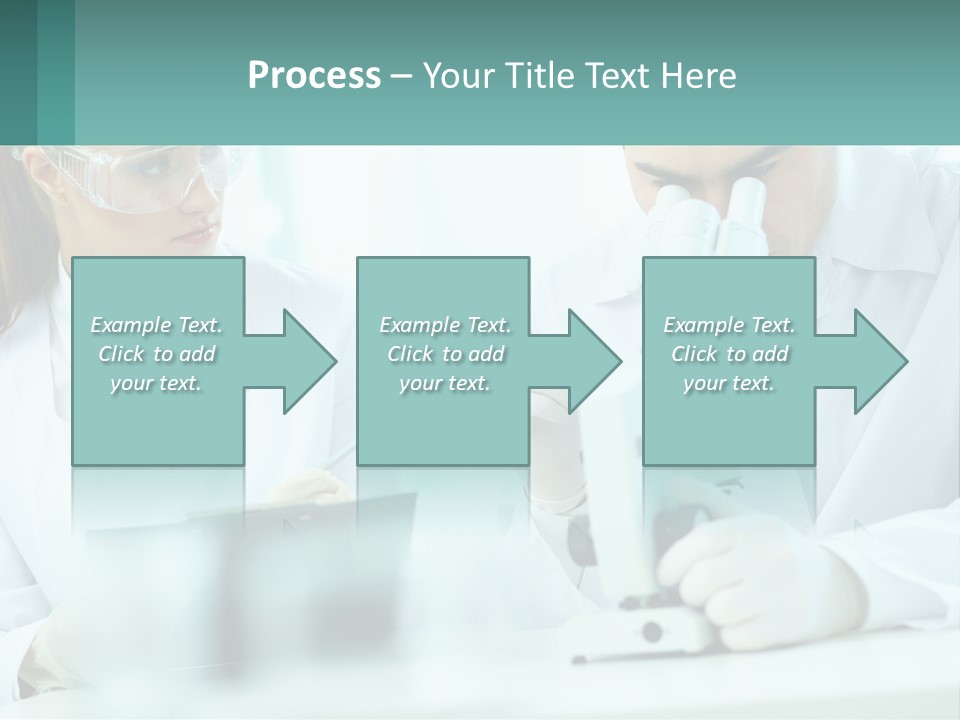A Man And A Woman Looking Through A Microscope PowerPoint Template
