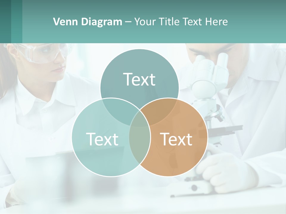 A Man And A Woman Looking Through A Microscope PowerPoint Template