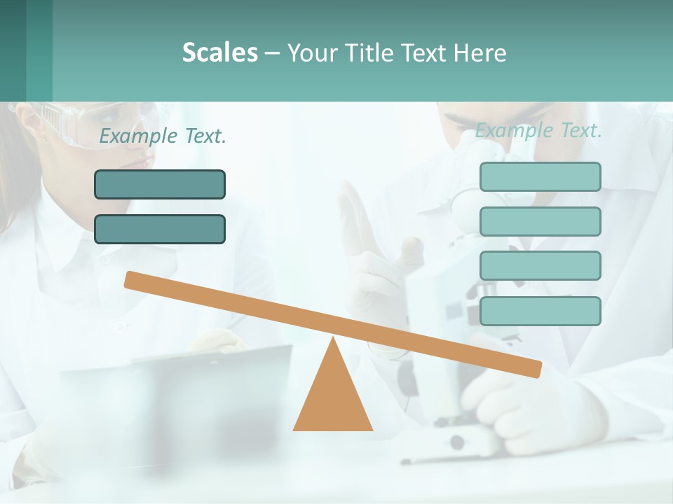 A Man And A Woman Looking Through A Microscope PowerPoint Template