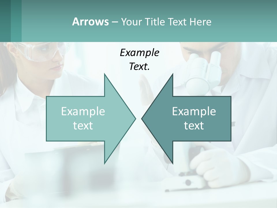 A Man And A Woman Looking Through A Microscope PowerPoint Template