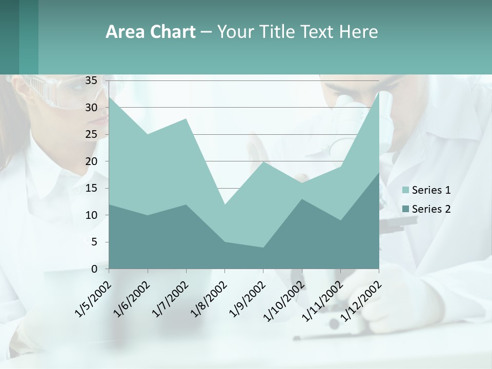 A Man And A Woman Looking Through A Microscope PowerPoint Template