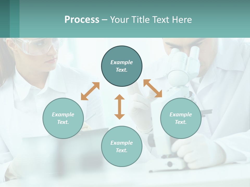 A Man And A Woman Looking Through A Microscope PowerPoint Template