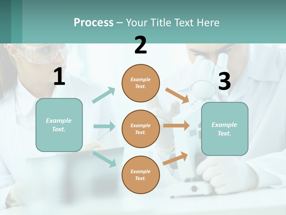 A Man And A Woman Looking Through A Microscope PowerPoint Template