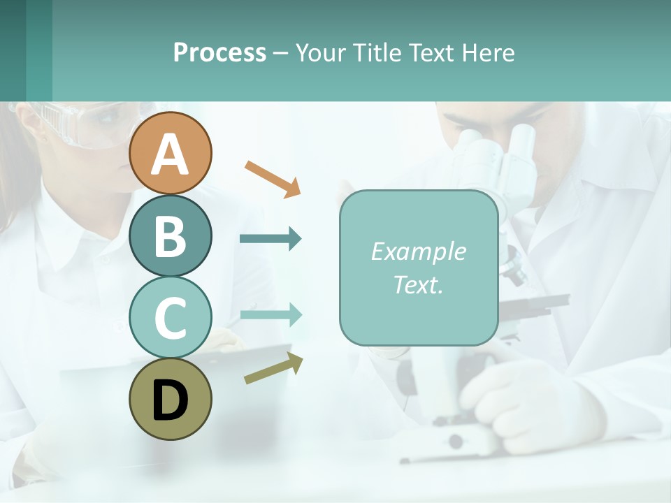 A Man And A Woman Looking Through A Microscope PowerPoint Template