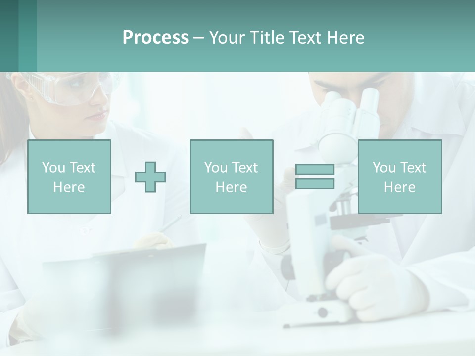 A Man And A Woman Looking Through A Microscope PowerPoint Template