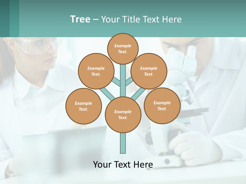 A Man And A Woman Looking Through A Microscope PowerPoint Template