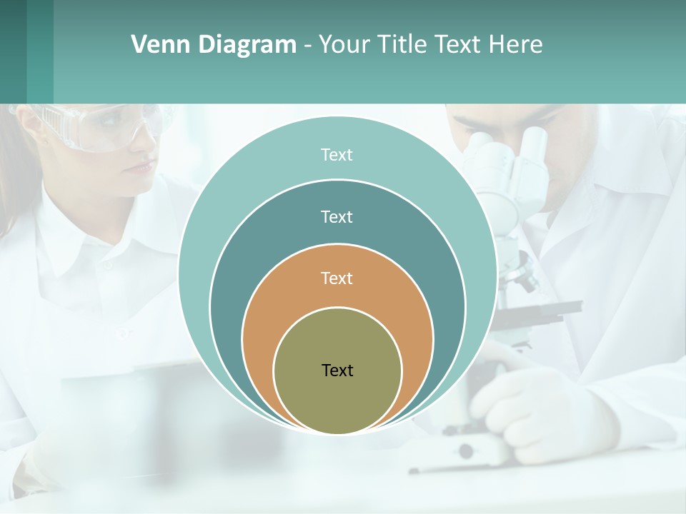 A Man And A Woman Looking Through A Microscope PowerPoint Template
