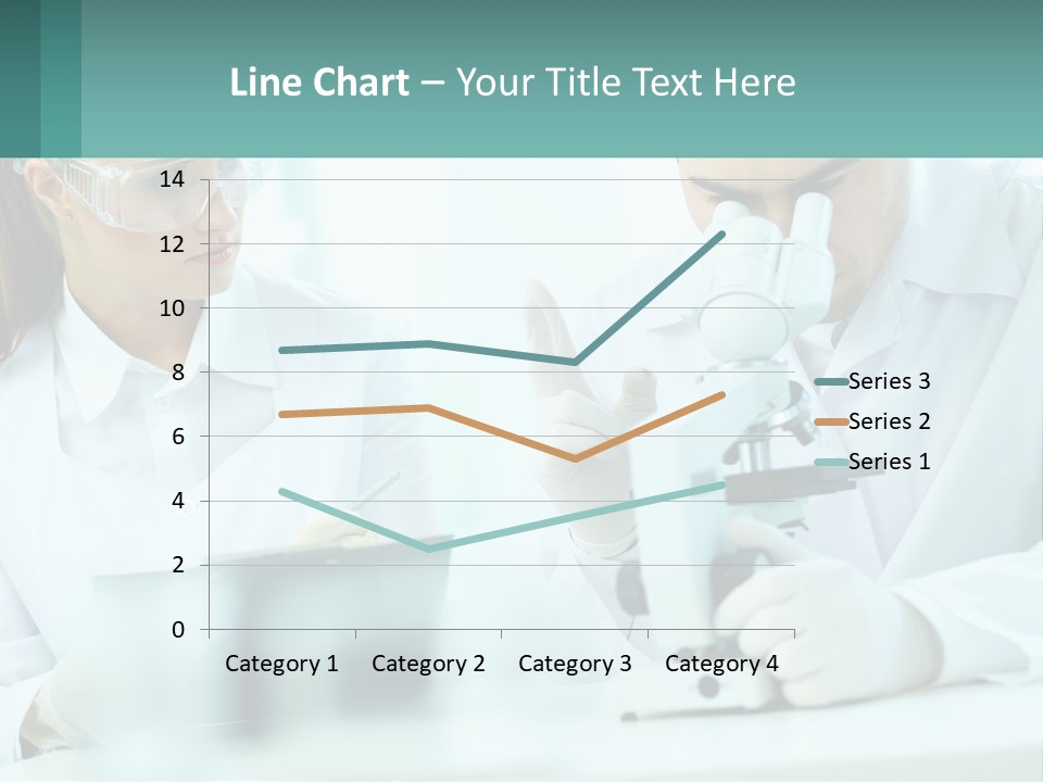 A Man And A Woman Looking Through A Microscope PowerPoint Template