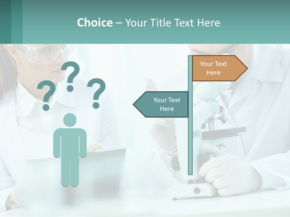 A Man And A Woman Looking Through A Microscope PowerPoint Template