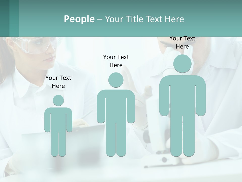 A Man And A Woman Looking Through A Microscope PowerPoint Template