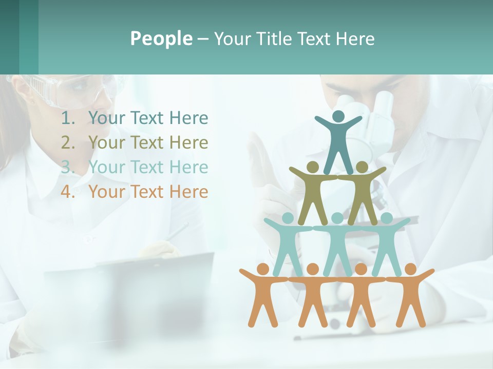 A Man And A Woman Looking Through A Microscope PowerPoint Template