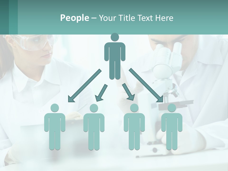 A Man And A Woman Looking Through A Microscope PowerPoint Template