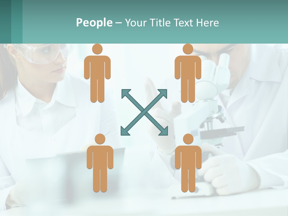 A Man And A Woman Looking Through A Microscope PowerPoint Template