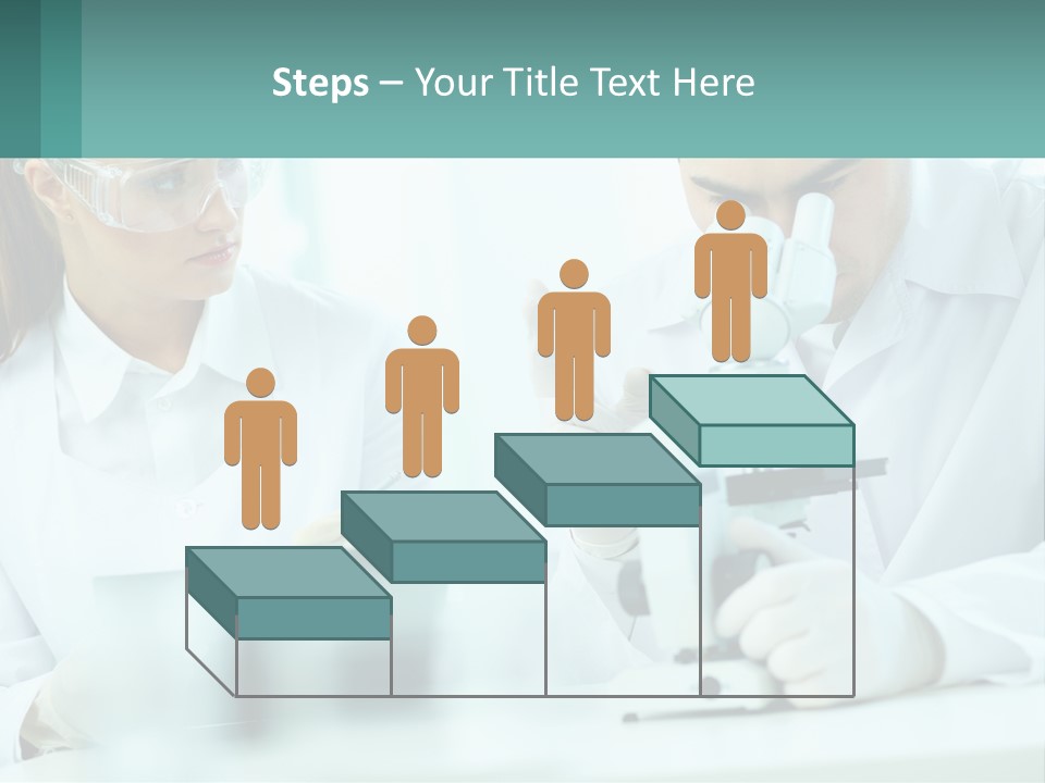 A Man And A Woman Looking Through A Microscope PowerPoint Template