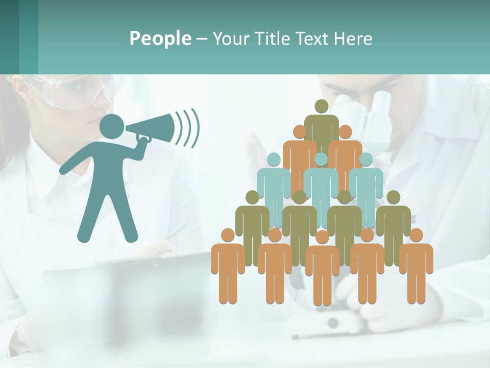 A Man And A Woman Looking Through A Microscope PowerPoint Template