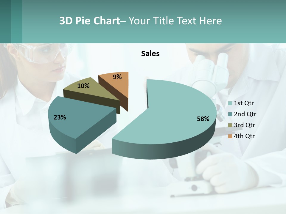 A Man And A Woman Looking Through A Microscope PowerPoint Template
