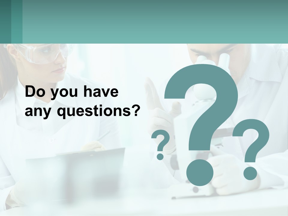 A Man And A Woman Looking Through A Microscope PowerPoint Template