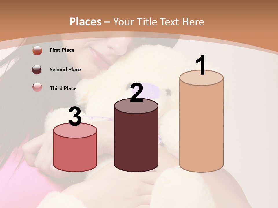 A Woman Holding A Teddy Bear In Her Arms PowerPoint Template