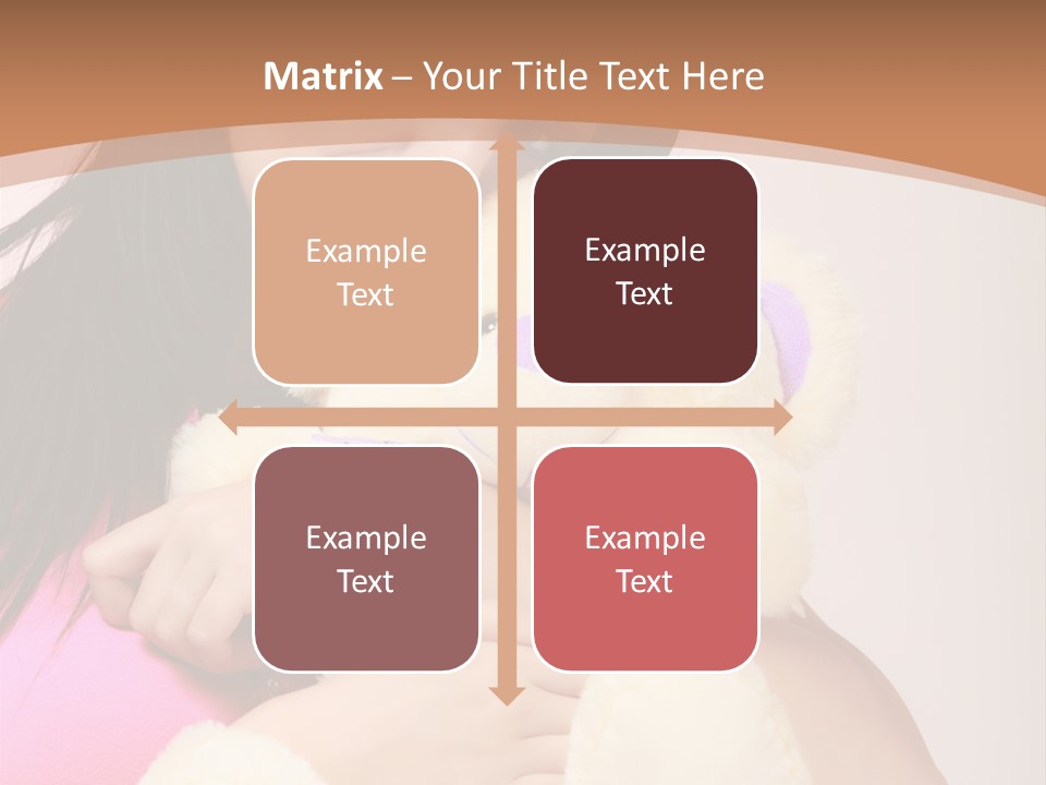 A Woman Holding A Teddy Bear In Her Arms PowerPoint Template