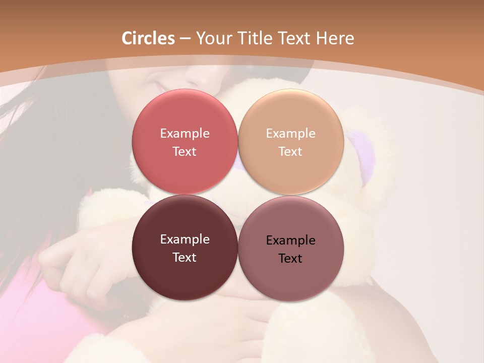 A Woman Holding A Teddy Bear In Her Arms PowerPoint Template