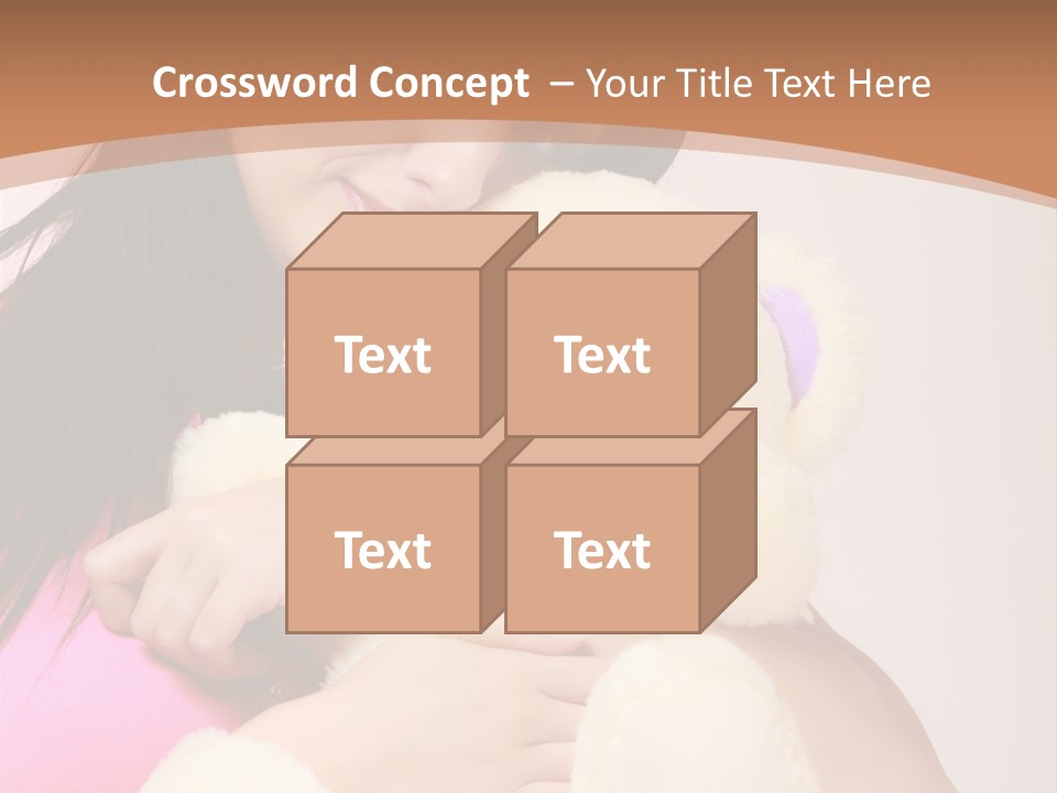 A Woman Holding A Teddy Bear In Her Arms PowerPoint Template