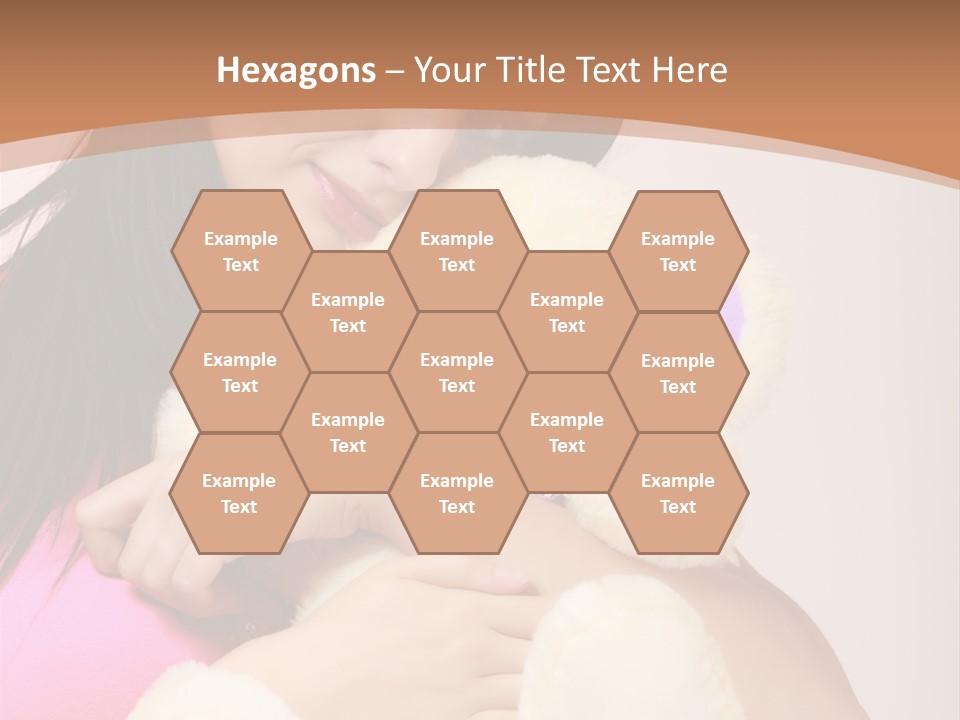 A Woman Holding A Teddy Bear In Her Arms PowerPoint Template