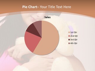 A Woman Holding A Teddy Bear In Her Arms PowerPoint Template