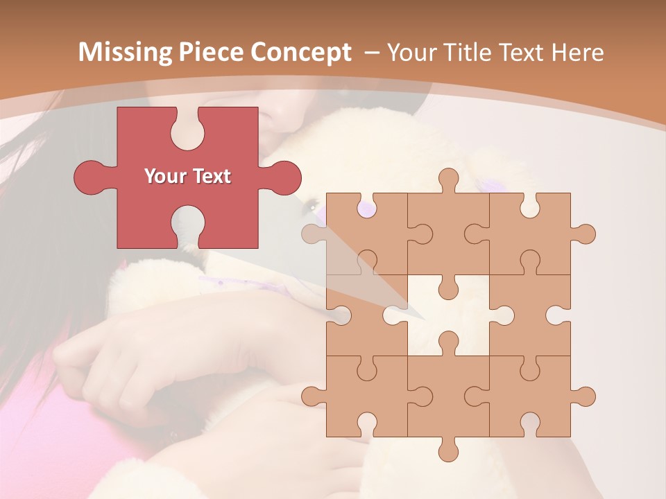 A Woman Holding A Teddy Bear In Her Arms PowerPoint Template