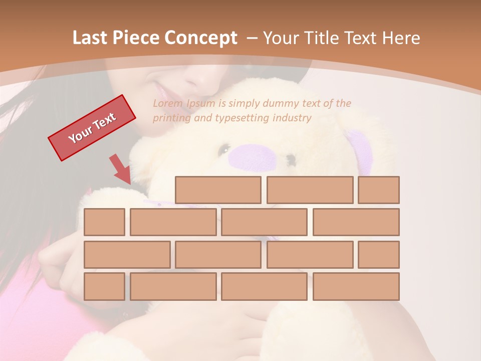 A Woman Holding A Teddy Bear In Her Arms PowerPoint Template
