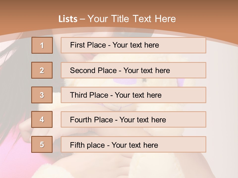 A Woman Holding A Teddy Bear In Her Arms PowerPoint Template