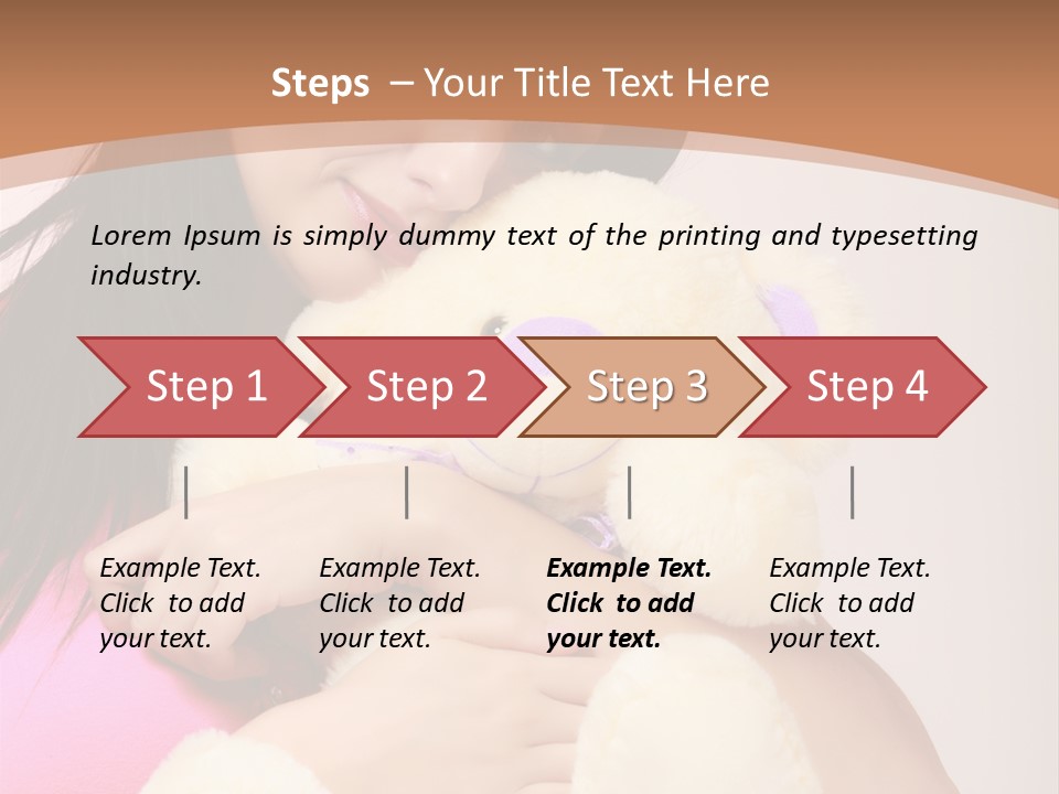 A Woman Holding A Teddy Bear In Her Arms PowerPoint Template