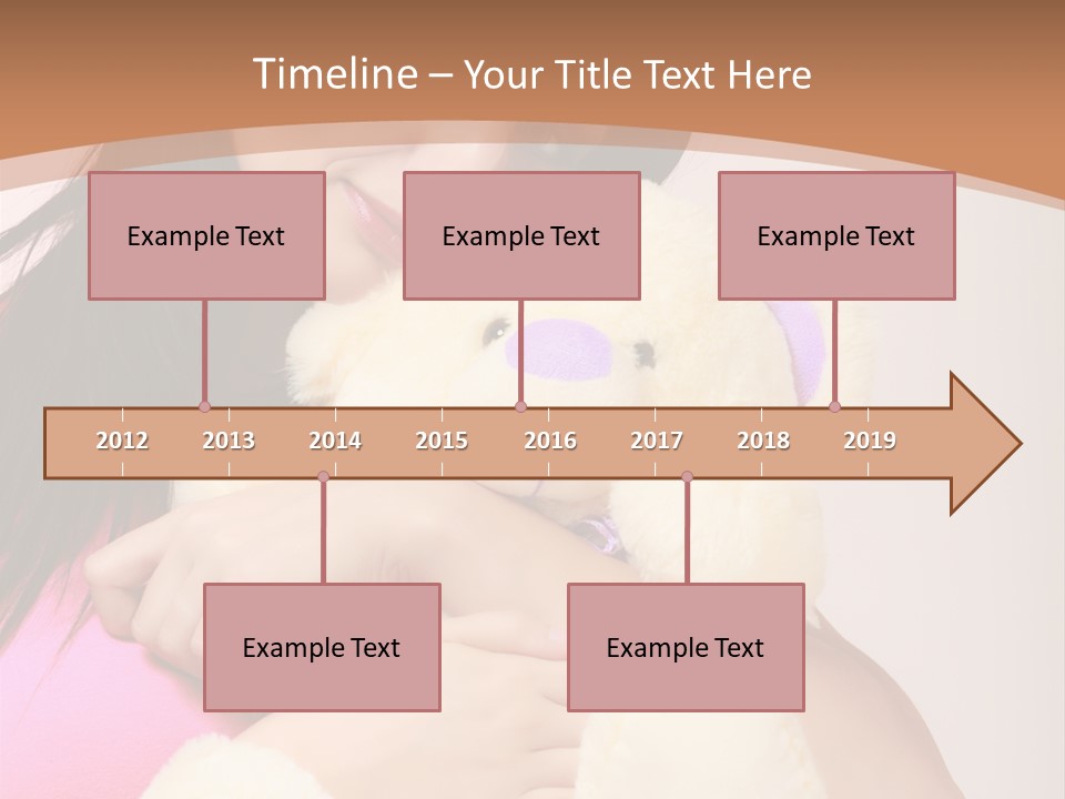 A Woman Holding A Teddy Bear In Her Arms PowerPoint Template