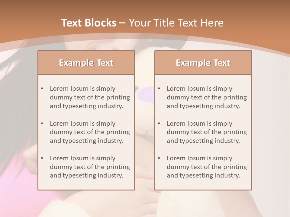 A Woman Holding A Teddy Bear In Her Arms PowerPoint Template