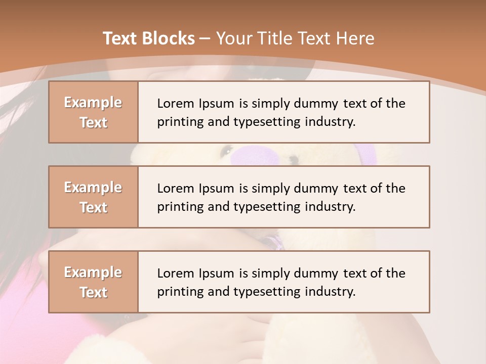 A Woman Holding A Teddy Bear In Her Arms PowerPoint Template