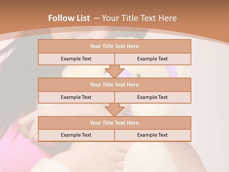 A Woman Holding A Teddy Bear In Her Arms PowerPoint Template