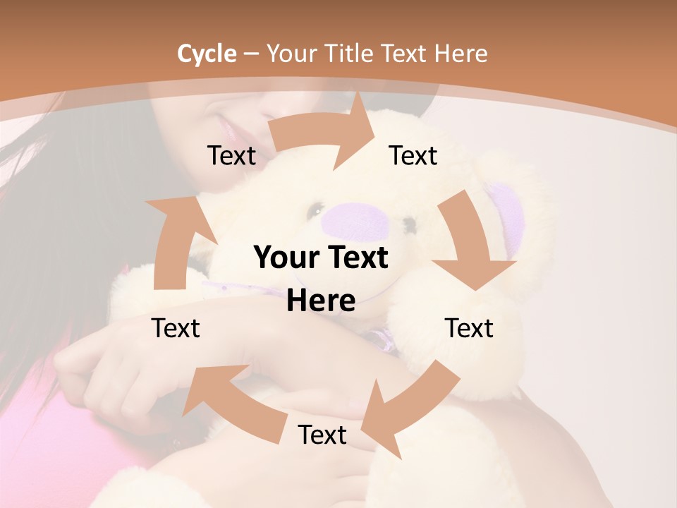 A Woman Holding A Teddy Bear In Her Arms PowerPoint Template