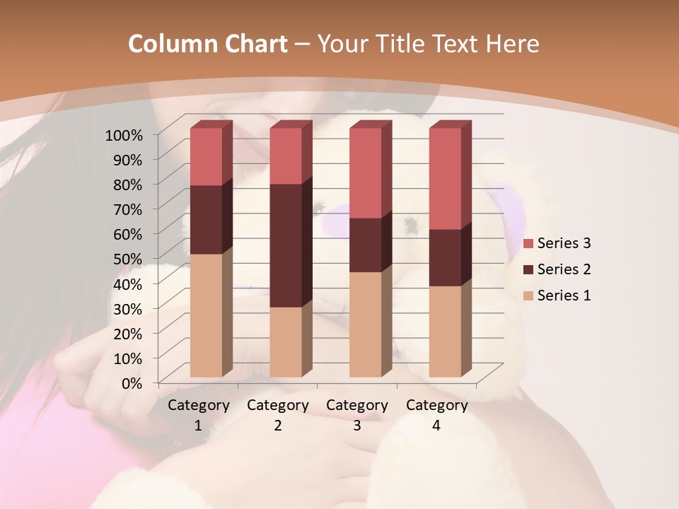 A Woman Holding A Teddy Bear In Her Arms PowerPoint Template