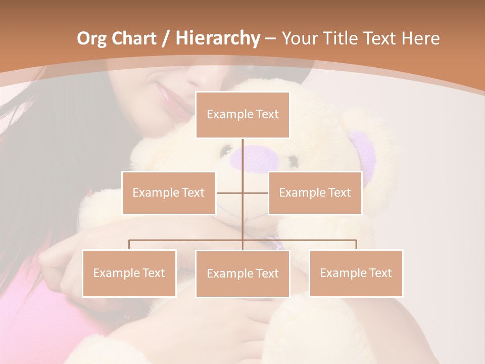 A Woman Holding A Teddy Bear In Her Arms PowerPoint Template