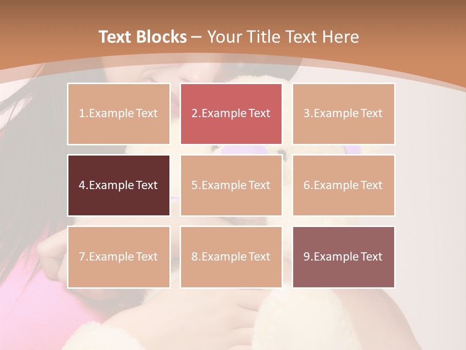 A Woman Holding A Teddy Bear In Her Arms PowerPoint Template