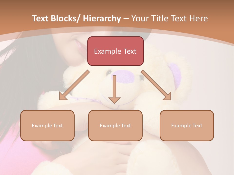 A Woman Holding A Teddy Bear In Her Arms PowerPoint Template