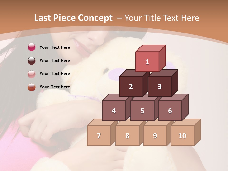 A Woman Holding A Teddy Bear In Her Arms PowerPoint Template