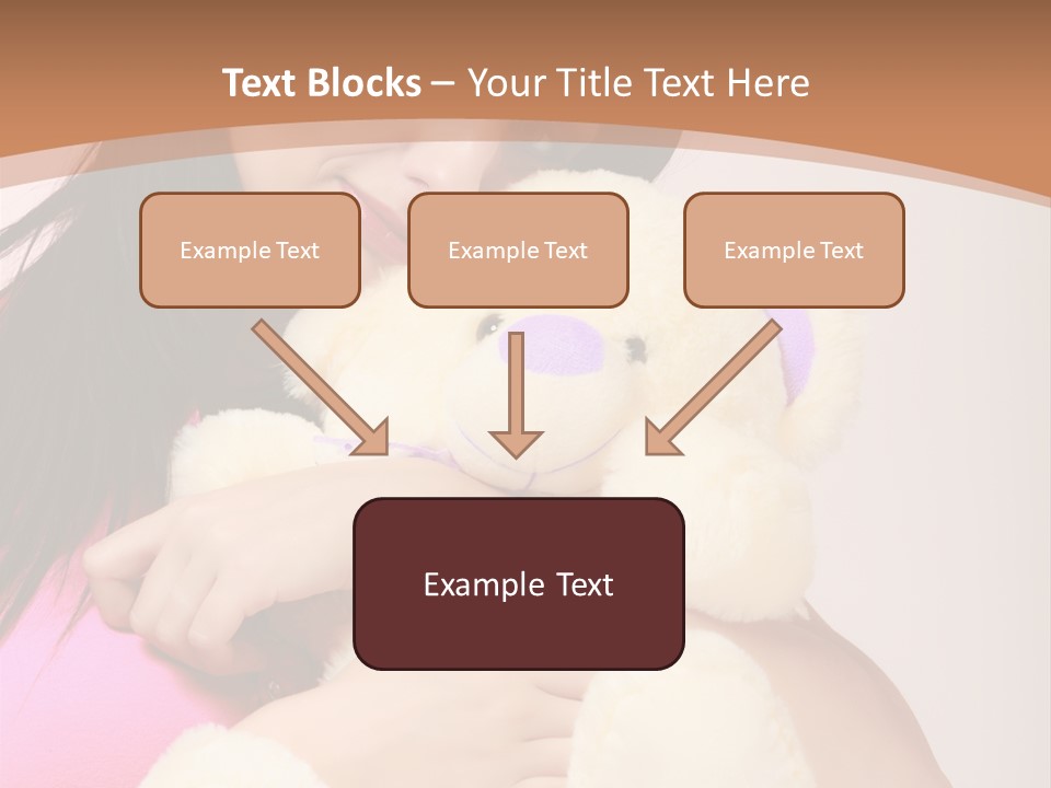 A Woman Holding A Teddy Bear In Her Arms PowerPoint Template