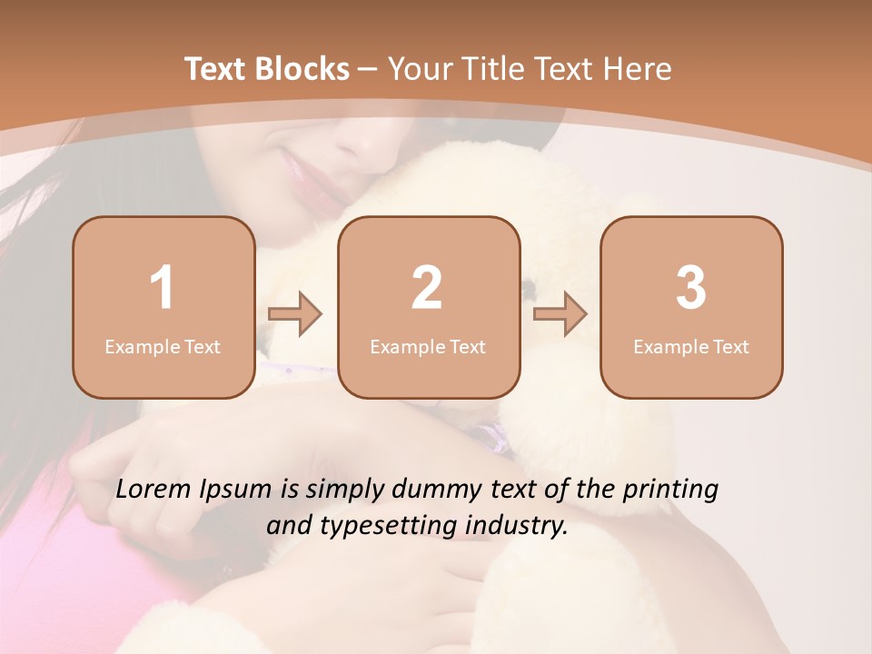 A Woman Holding A Teddy Bear In Her Arms PowerPoint Template