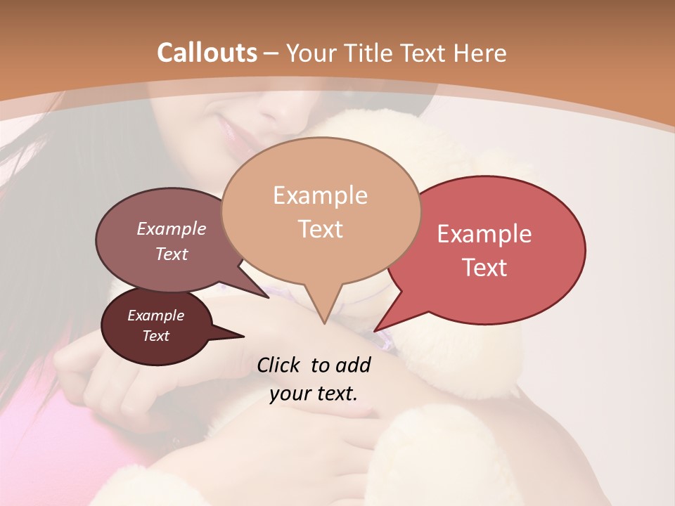 A Woman Holding A Teddy Bear In Her Arms PowerPoint Template