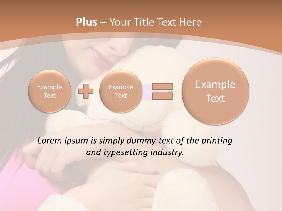 A Woman Holding A Teddy Bear In Her Arms PowerPoint Template