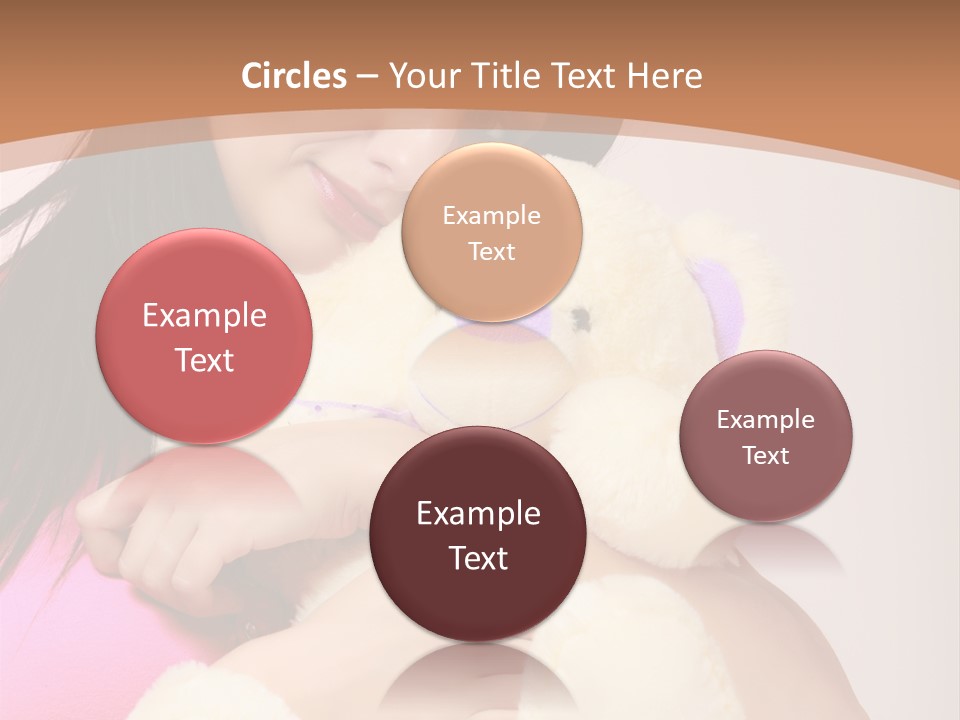 A Woman Holding A Teddy Bear In Her Arms PowerPoint Template