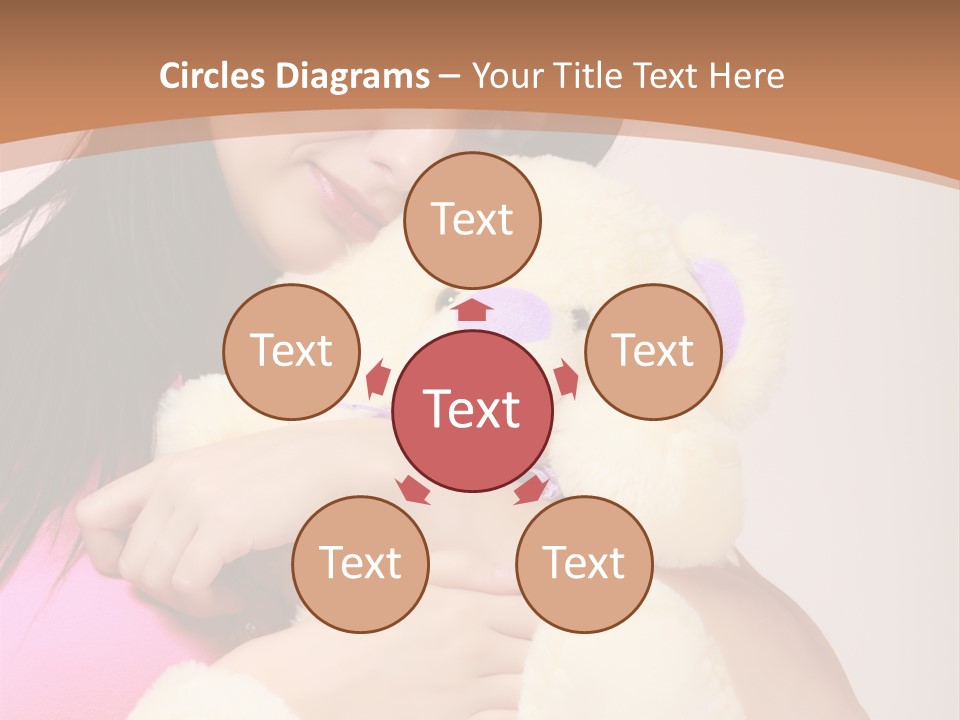 A Woman Holding A Teddy Bear In Her Arms PowerPoint Template