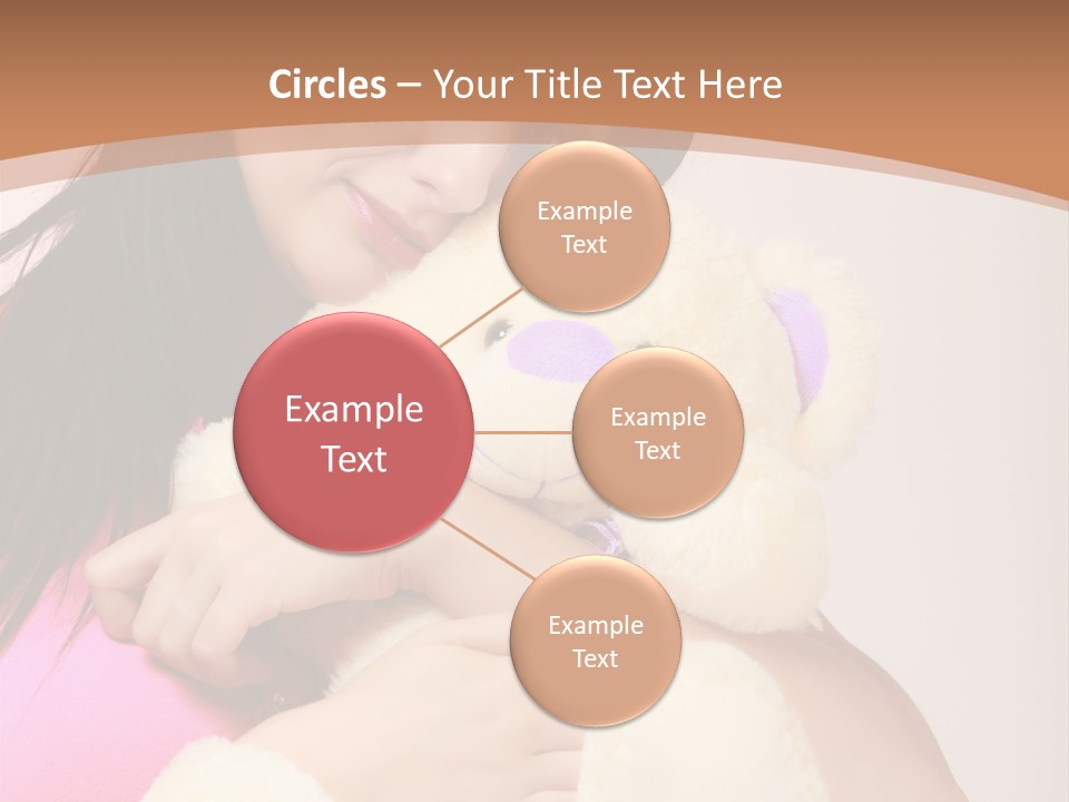 A Woman Holding A Teddy Bear In Her Arms PowerPoint Template