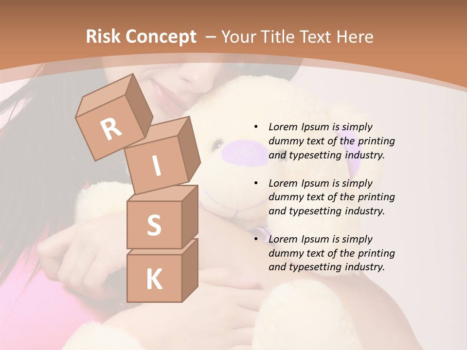 A Woman Holding A Teddy Bear In Her Arms PowerPoint Template