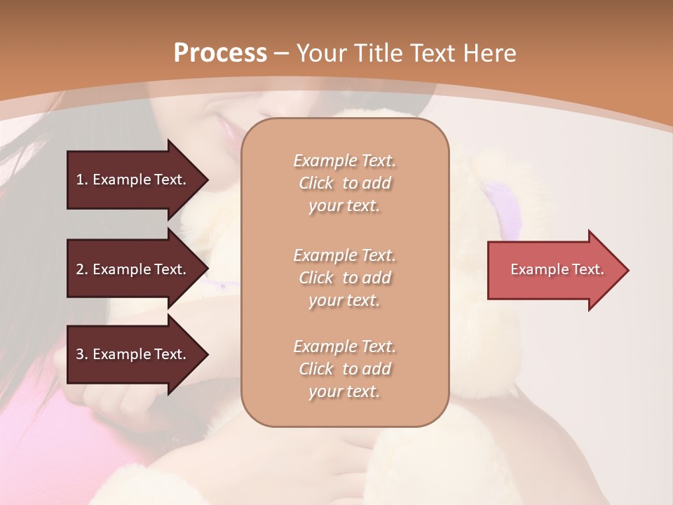 A Woman Holding A Teddy Bear In Her Arms PowerPoint Template